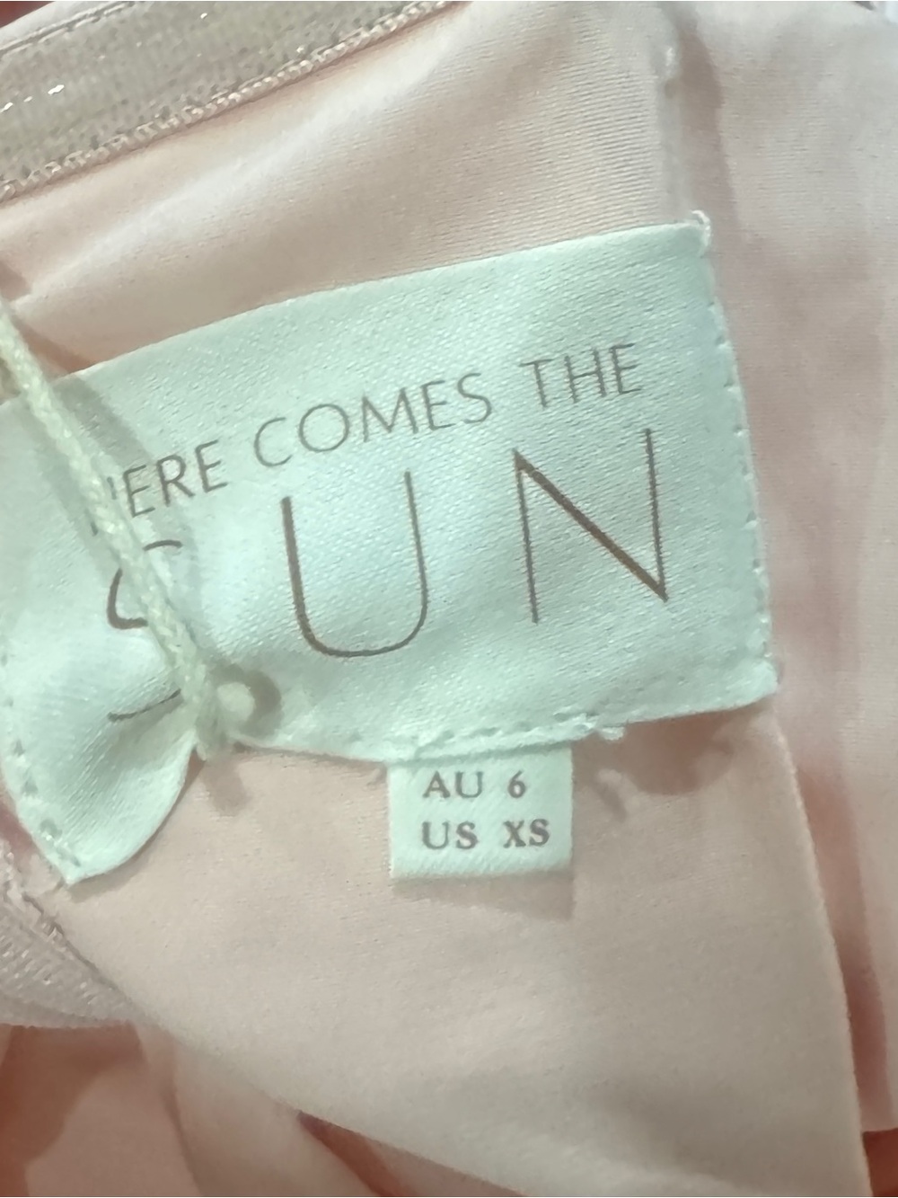 Off-Shoulder Light Pink Satin Mini Dress with Front Bow - Picture 4 of 5